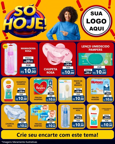 Modelo de Rede Social para Feed Instagram com o tema Só Hoje! para Bebês