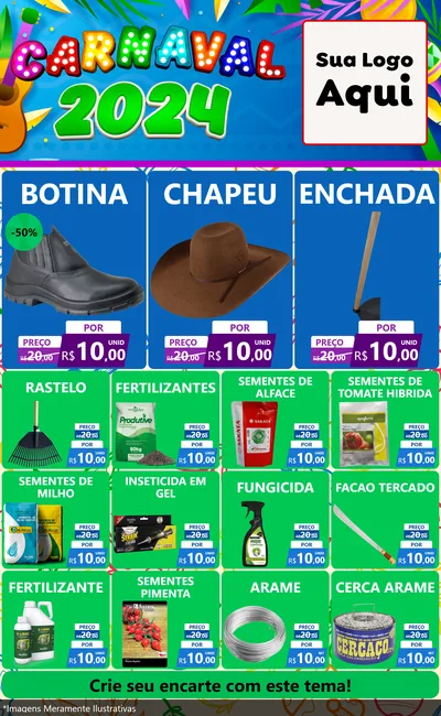 Modelo de Encarte para Encarte Grande com o tema Carnaval 2027 para Agropecuária