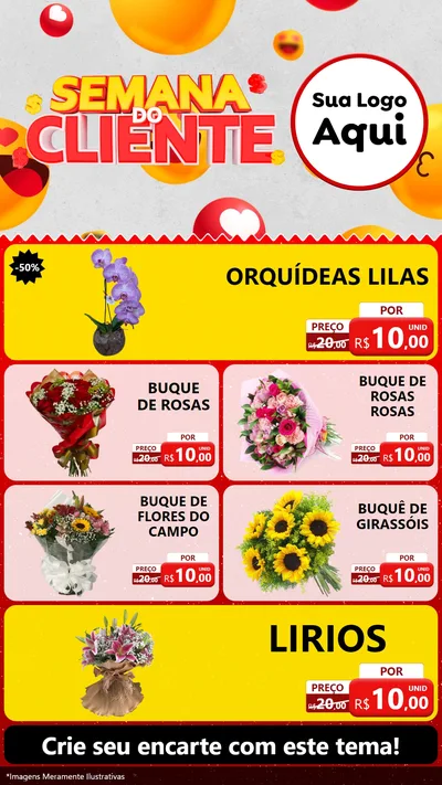 Modelo de TV para TV Vertical com o tema Semana do Cliente para Floricultura e jardim