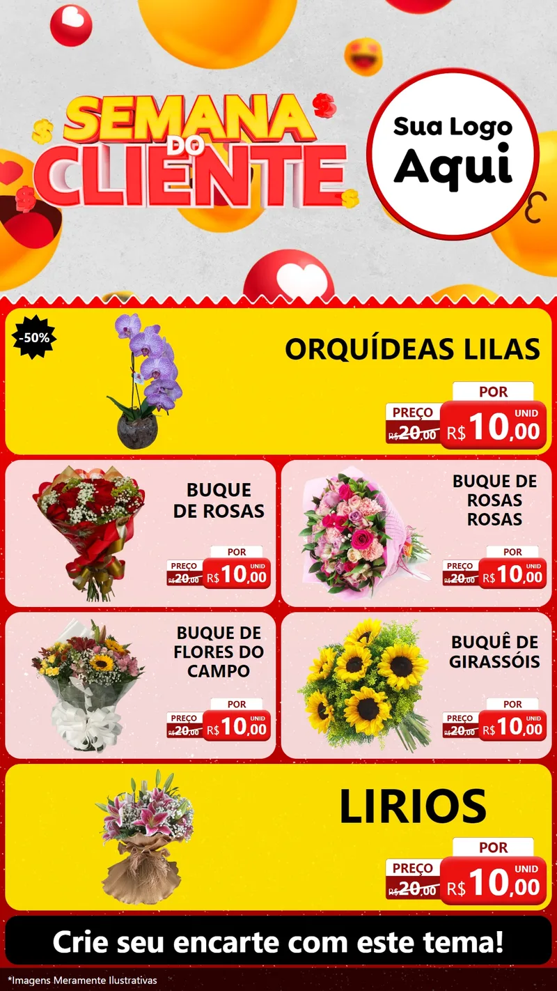 Modelo de TV para TV Vertical com o tema Semana do Cliente para Floricultura e jardim