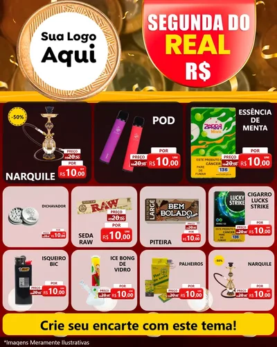 Modelo de Rede Social para Feed Instagram com o tema Segunda do Real para Tabacaria