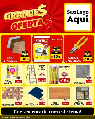 Modelo de Rede Social para Feed Instagram com o tema Grandes Ofertas para Material para Construção