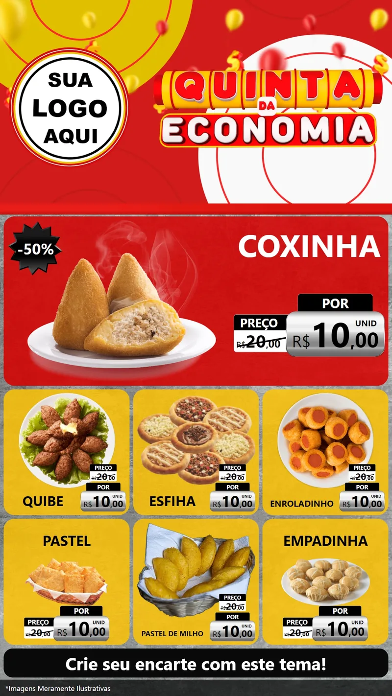 Modelo de Rede Social para Stories com o tema Quinta da Economia para Salgadaria
