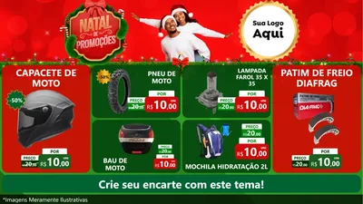 Modelo de TV para TV Horizontal com o tema Natal de Promoções para Moto peças