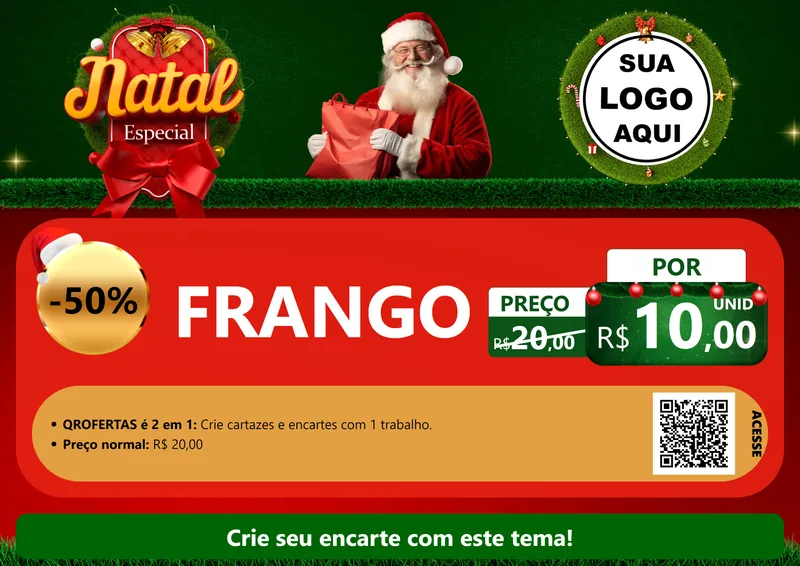 Modelo de Cartaz para Cartaz A4 Horizontal com o tema Natal Especial para Assados