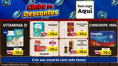 Modelo de TV para TV Horizontal com o tema Clube de Descontos para Farmácia