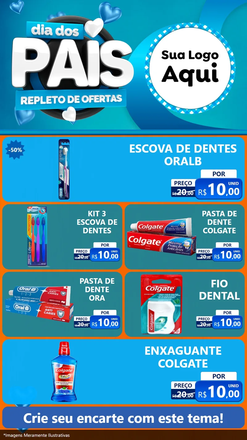 Modelo de TV para TV Vertical com o tema Dia Dos Pais Repleto de Ofertas para Higiene Pessoal