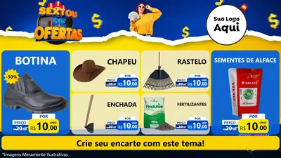 Modelo de TV para TV Horizontal com o tema Sextou de Ofertas para Agropecuária