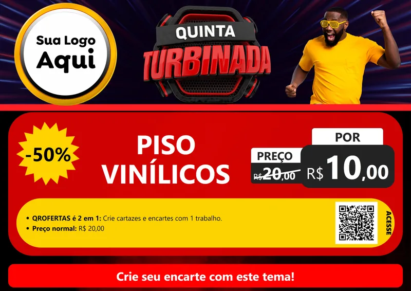 Modelo de Cartaz para Cartaz A4 Horizontal com o tema Quinta Turbinada para Material para Construção