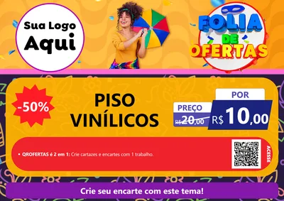 Modelo de Cartaz para Cartaz A4 Horizontal com o tema Folia de Ofertas para Material para Construção