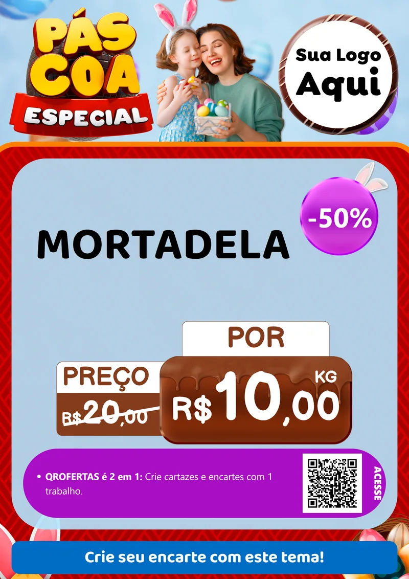 Modelo de Cartaz para Cartaz A4 Vertical com o tema Páscoa Especial para Frios e Laticínios