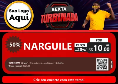 Modelo de Cartaz para Cartaz A4 Horizontal com o tema Sexta Turbinada para Tabacaria