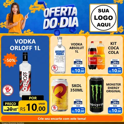Modelo de Rede Social para Feed Facebook com o tema Oferta do Dia para Distribuidora de bebidas