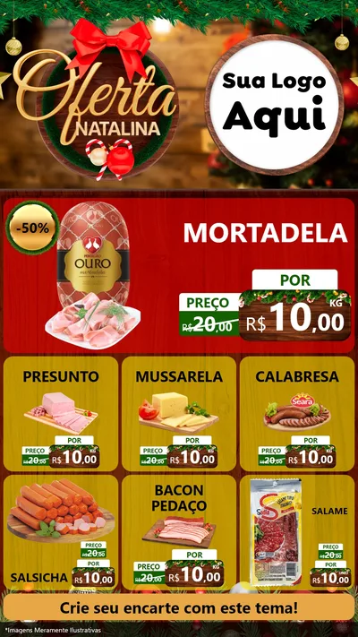 Modelo de Rede Social para Stories com o tema Ofertas Natalina para Frios e Laticínios