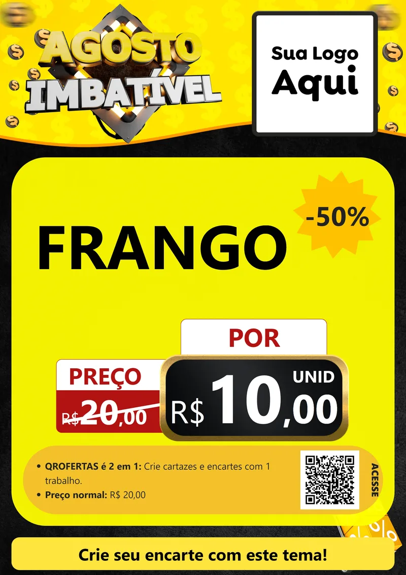 Modelo de Cartaz para Cartaz A4 Vertical com o tema Agosto Imbatível para Assados