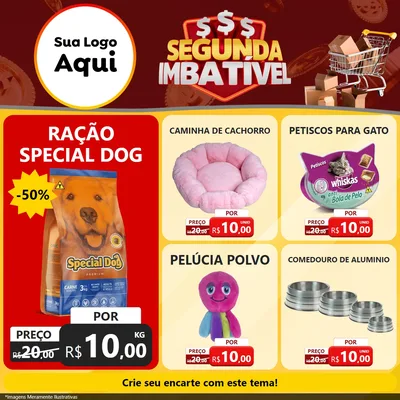 Modelo de Rede Social para Feed Facebook com o tema Segunda Imbatível para Pet Shop