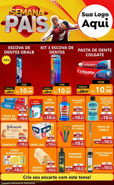 Modelo de Encarte para Encarte Grande com o tema Semana Dos Pais para Higiene Pessoal