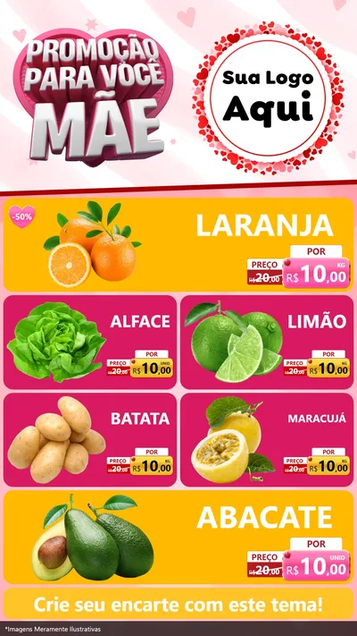 Modelo de TV para TV Vertical com o tema Promoção Para Você Mãe para Hortifrúti