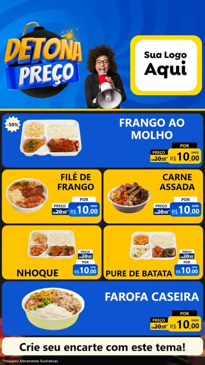 Modelo de TV para TV Vertical com o tema Detona Preços para Restaurante