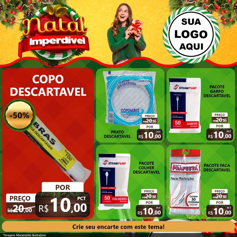 Modelo de Rede Social para Feed Facebook com o tema Natal Imperdível para Embalagens