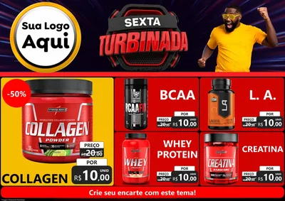 Modelo de Encarte para Encarte A4 Horizontal com o tema Sexta Turbinada para Suplementos alimentares