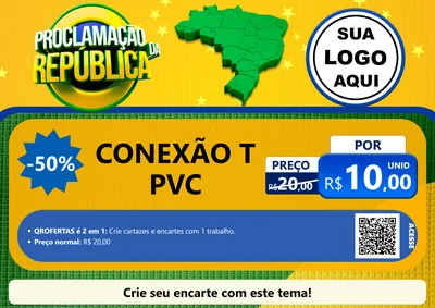 Modelo de Cartaz para Cartaz A4 Horizontal com o tema Proclamação da República para Tubos e conexões