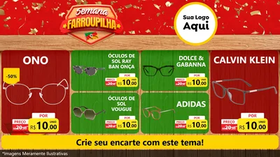 Modelo de TV para TV Horizontal com o tema Semana Farroupilha para Óticas