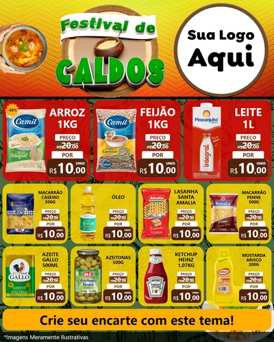 Modelo de Rede Social para Feed Instagram com o tema Festival de Caldos