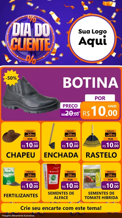 Modelo de Rede Social para Stories com o tema Dia do Cliente para Agropecuária