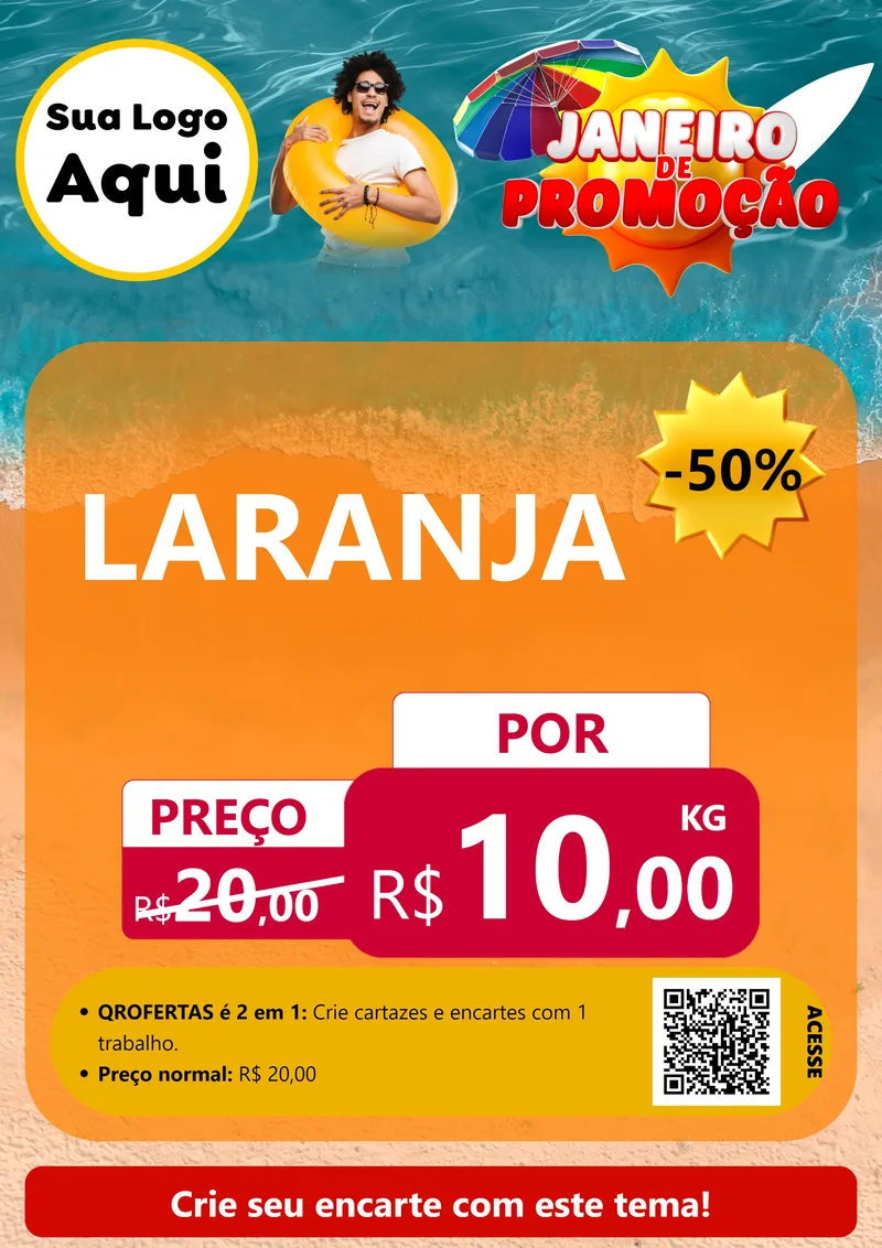 Modelo de Cartaz para Cartaz A4 Vertical com o tema Janeiro de Promoção para Hortifrúti