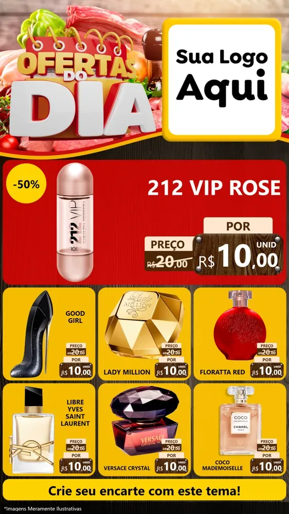 Modelo de Rede Social para Stories com o tema Ofertas do Dia para Perfumes
