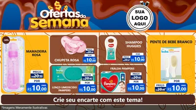 Modelo de TV para TV Horizontal com o tema Ofertas da Semana - Páscoa para Bebês