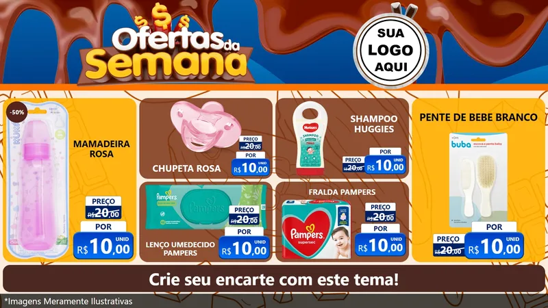 Modelo de TV para TV Horizontal com o tema Ofertas da Semana - Páscoa para Bebês