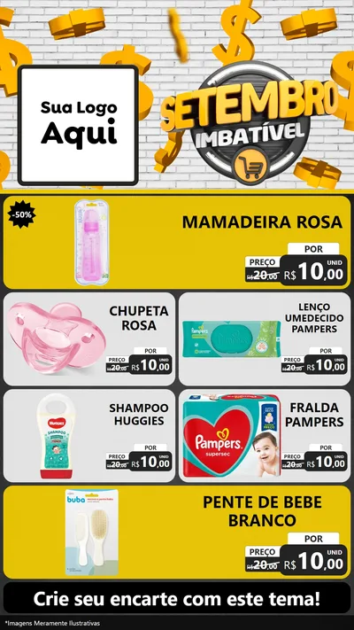 Modelo de TV para TV Vertical com o tema Setembro Imbatível para Bebês