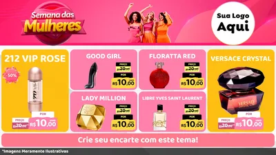 Modelo de TV para TV Horizontal com o tema Semana das Mulheres para Perfumes