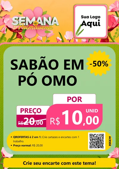 Modelo de Cartaz para Cartaz A4 Vertical com o tema Semana da Primavera para Produtos de Limpeza
