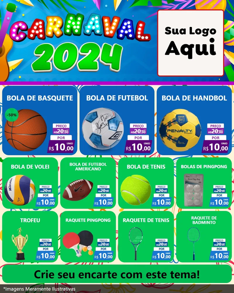Modelo de Rede Social para Feed Instagram com o tema Carnaval 2027 para Artigos Esportivos