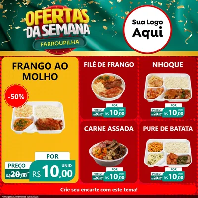 Modelo de Rede Social para Feed Facebook com o tema Ofertas da Semana Farroupilha para Restaurante