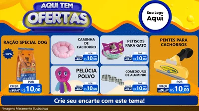 Modelo de TV para TV Horizontal com o tema Aqui Tem Ofertas para Pet Shop