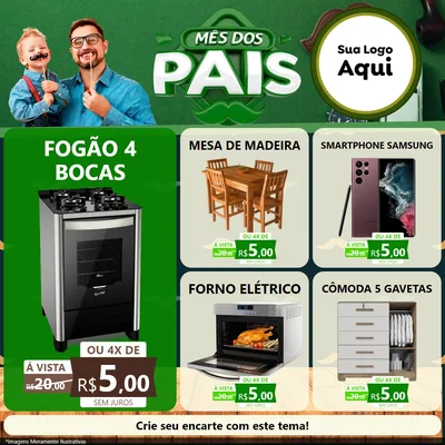 Modelo de Rede Social para Feed Facebook com o tema Mês dos Pais para Móveis e Eletro