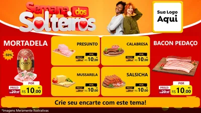 Modelo de TV para TV Horizontal com o tema Semana dos Solteiros para Frios e Laticínios