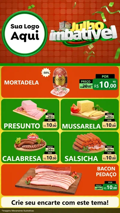 Modelo de TV para TV Vertical com o tema Julho Imbatível para Frios e Laticínios