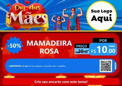 Modelo de Cartaz para Cartaz A4 Horizontal com o tema Dia das Mães para Bebês