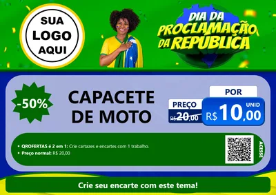 Modelo de Cartaz para Cartaz A4 Horizontal com o tema Dia Da Proclamação Da República para Moto peças