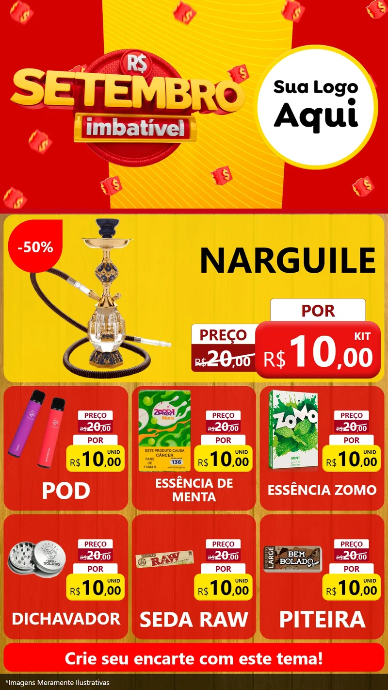 Modelo de Rede Social para Stories com o tema Setembro Imbatível para Tabacaria