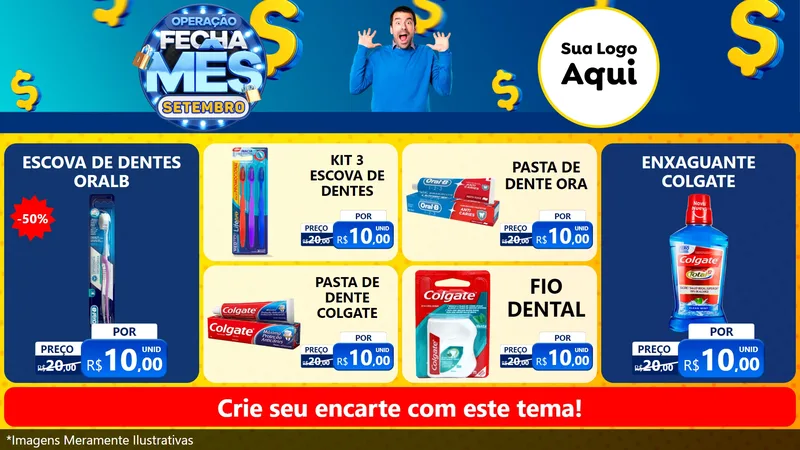 Modelo de TV para TV Horizontal com o tema Operação Fecha Mês Setembro para Higiene Pessoal