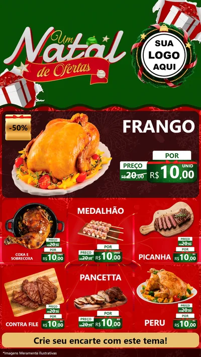 Modelo de Rede Social para Stories com o tema Um Natal de Ofertas para Assados