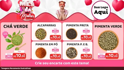 Modelo de TV para TV Horizontal com o tema Mês da Mulher para Produtos Naturais