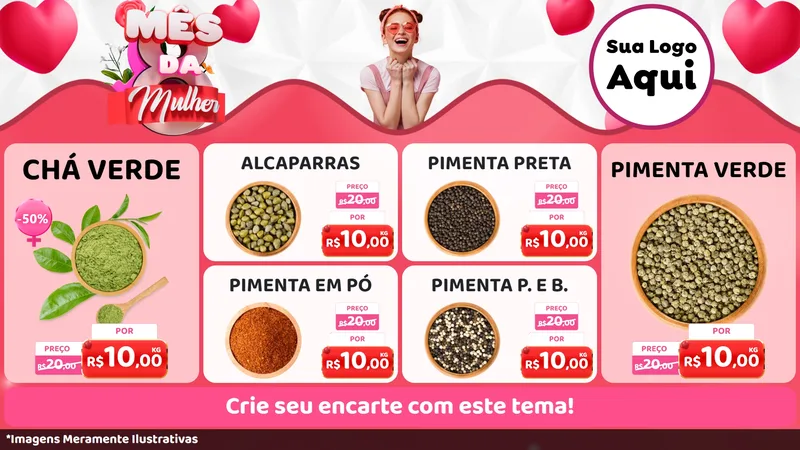 Modelo de TV para TV Horizontal com o tema Mês da Mulher para Produtos Naturais