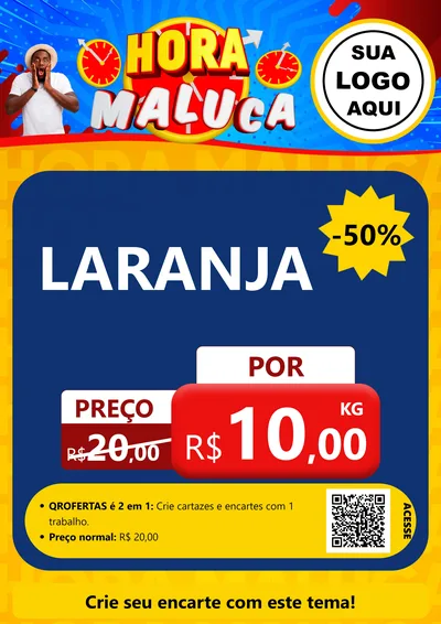Modelo de Cartaz para Cartaz A4 Vertical com o tema Hora Maluca para Hortifrúti